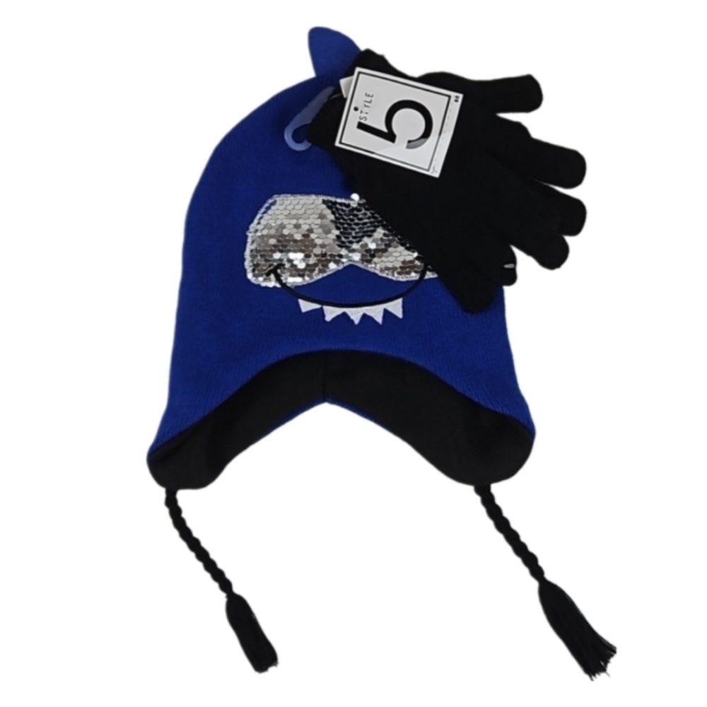 Kids 2 Piece Hat and Gloves Set Critter NWT